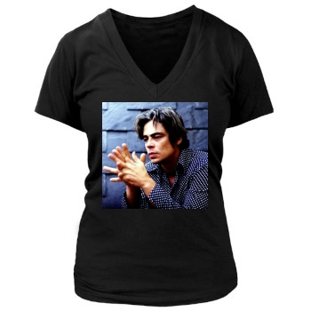 Benicio del Toro Women's Deep V-Neck TShirt