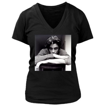 Benicio del Toro Women's Deep V-Neck TShirt