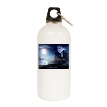 Enrique Iglesias White Water Bottle With Carabiner