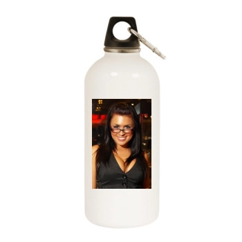 Eva Angelina White Water Bottle With Carabiner