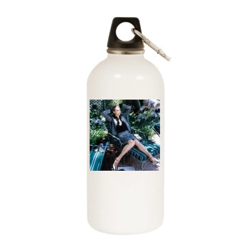 Bridget Hall White Water Bottle With Carabiner