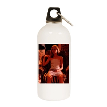 Calista Flockhart White Water Bottle With Carabiner