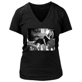 Calista Flockhart Women's Deep V-Neck TShirt