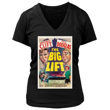 The Big Lift (1950) Women's Deep V-Neck TShirt