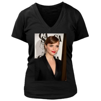 Christina Ricci Women's Deep V-Neck TShirt