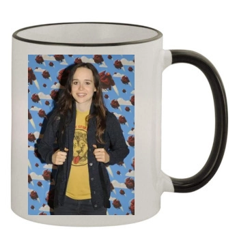 Ellen Page 11oz Colored Rim & Handle Mug
