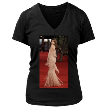 Eva Mendes Women's Deep V-Neck TShirt