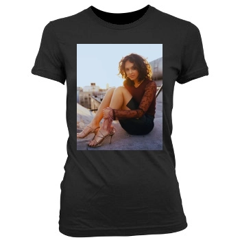 Jessica Alba Women's Junior Cut Crewneck T-Shirt