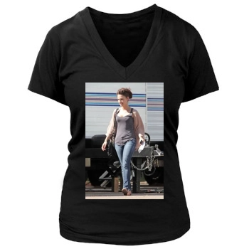 Jessica Lowndes Women's Deep V-Neck TShirt