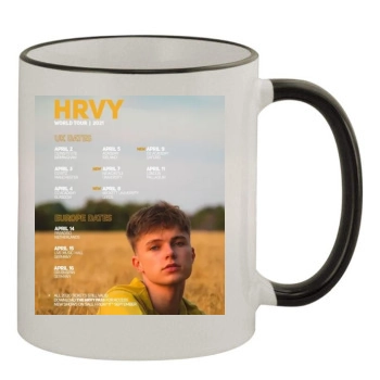 HRVY 11oz Colored Rim & Handle Mug