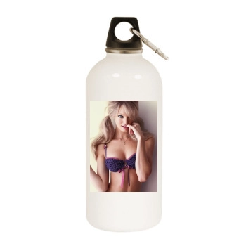 Candice Swanepoel White Water Bottle With Carabiner