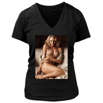 Candice Swanepoel Women's Deep V-Neck TShirt