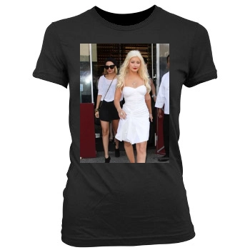 Christina Aguilera Women's Junior Cut Crewneck T-Shirt