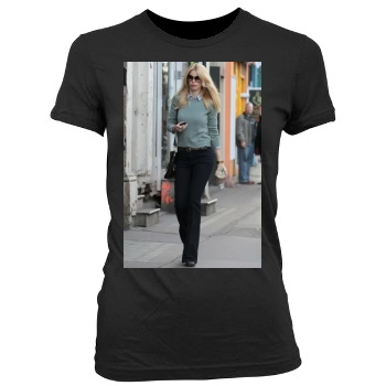 Claudia Schiffer Women's Junior Cut Crewneck T-Shirt