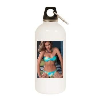 Irina Shayk White Water Bottle With Carabiner