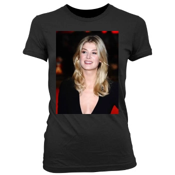 Rosamund Pike Women's Junior Cut Crewneck T-Shirt