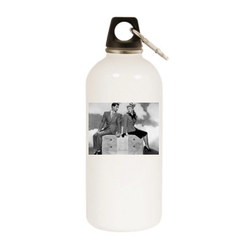 Cary Grant White Water Bottle With Carabiner