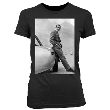 Sean Connery Women's Junior Cut Crewneck T-Shirt