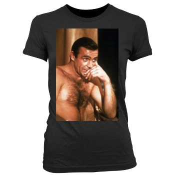 Sean Connery Women's Junior Cut Crewneck T-Shirt