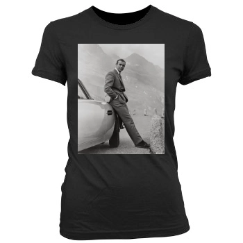 Sean Connery Women's Junior Cut Crewneck T-Shirt