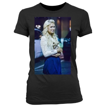 Paris Hilton Women's Junior Cut Crewneck T-Shirt