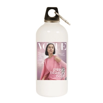 Irina Shayk White Water Bottle With Carabiner