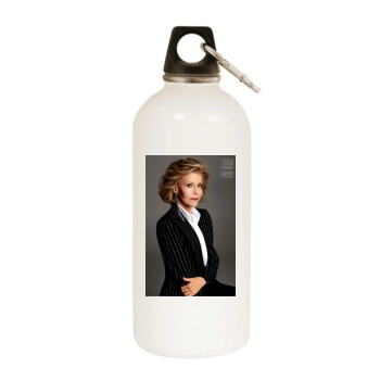 Jane Fonda White Water Bottle With Carabiner