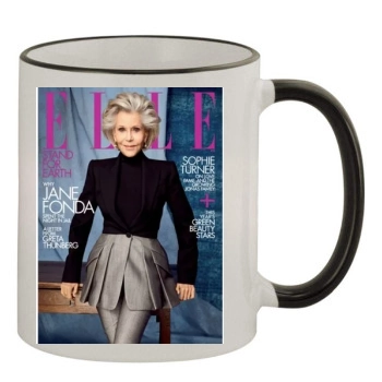 Jane Fonda 11oz Colored Rim & Handle Mug