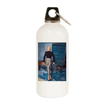 Jane Fonda White Water Bottle With Carabiner