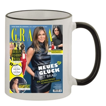 Jennifer Aniston 11oz Colored Rim & Handle Mug