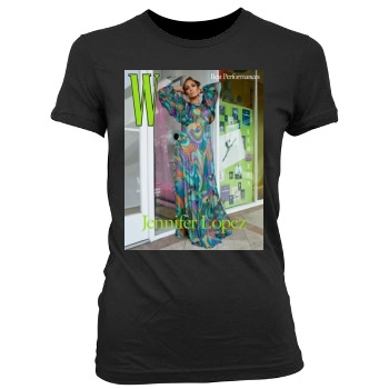 Jennifer Lopez Women's Junior Cut Crewneck T-Shirt