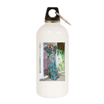 Jennifer Lopez White Water Bottle With Carabiner