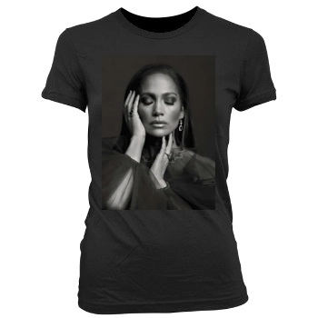 Jennifer Lopez Women's Junior Cut Crewneck T-Shirt