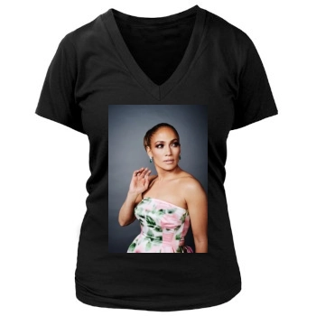 Jennifer Lopez Women's Deep V-Neck TShirt