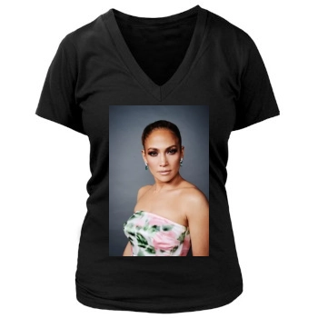 Jennifer Lopez Women's Deep V-Neck TShirt