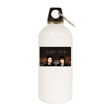 Tegan and Sara White Water Bottle With Carabiner