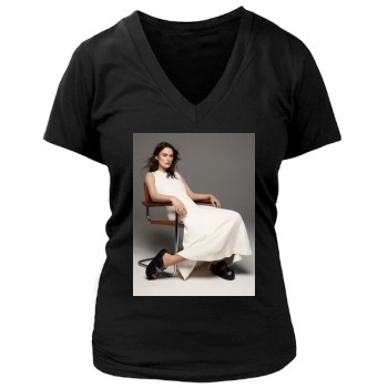 Keira Knightley Women's Deep V-Neck TShirt