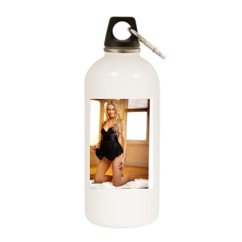 Zoe Salmon White Water Bottle With Carabiner
