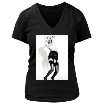 Adriana Lima Women's Deep V-Neck TShirt