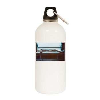 Carmen Kass White Water Bottle With Carabiner