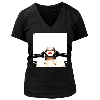 Christina Aguilera Women's Deep V-Neck TShirt