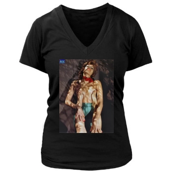 Eva Mendes Women's Deep V-Neck TShirt