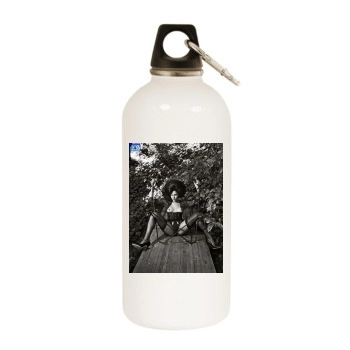 Eva Mendes White Water Bottle With Carabiner