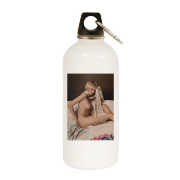 Eva Padberg White Water Bottle With Carabiner