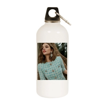 Barbara Palvin White Water Bottle With Carabiner