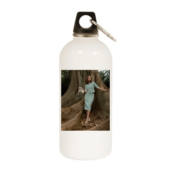 Barbara Palvin White Water Bottle With Carabiner