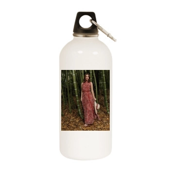 Barbara Palvin White Water Bottle With Carabiner