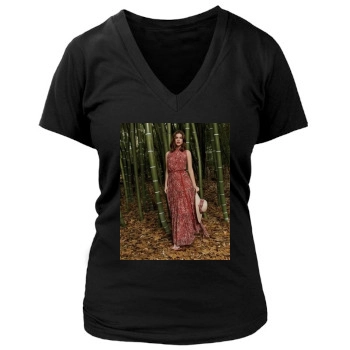 Barbara Palvin Women's Deep V-Neck TShirt