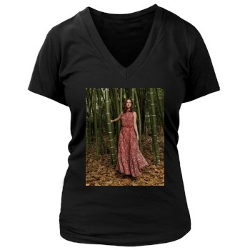 Barbara Palvin Women's Deep V-Neck TShirt