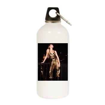 Candice Swanepoel White Water Bottle With Carabiner